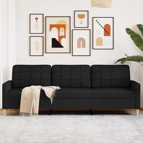 Divano A 3 Posti Nero 210 Cm İn Tessuto /