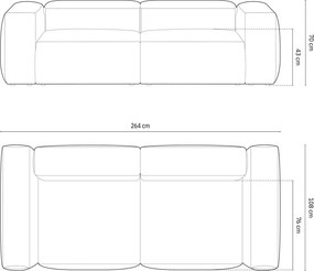 Divano grigio scuro con rivestimento in velluto a coste 264 cm Bergamo – Cosmopolitan Design