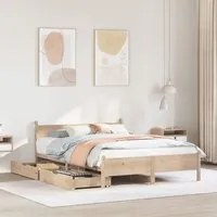 Letto senza Materasso 140x190 cm in Legno Massello di Pino 3309782