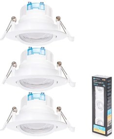 Aigostar - Set da 3 faretti da incasso LED, 5 W, 230 V, 4000 K, Ø 8,5 cm, bianco