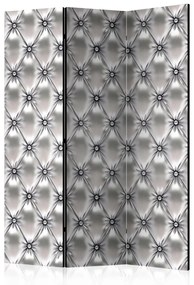 Paravento design White Queen (3 pezzi) - composizione elegante, grigio