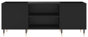 Mobile porta dischi nero 121x38x48 cm in legno multistrato
