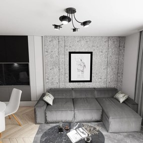 Lampada a soffitto in acciaio ENSO 4 nero da interno 4xGX53