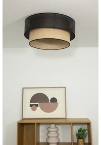 Plafoniera BORHO 1xE27/60W/230V Ø 40 cm nero/iuta