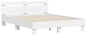 Giroletto con testiera bianco 140x190 cm in legno multistrato