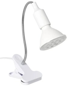 Lampada da tavolo flessibile con clip PLANTY 1xE27/30W/230V bianca