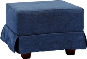 Pouf imbottito in tessuto blu 57x41 h sfoderabile con piedini