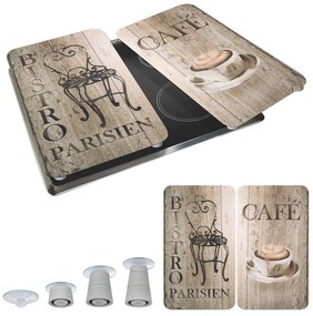 Set di 2 coperchi in vetro per fornello Bistrot, 52 x 30 cm Café - Wenko