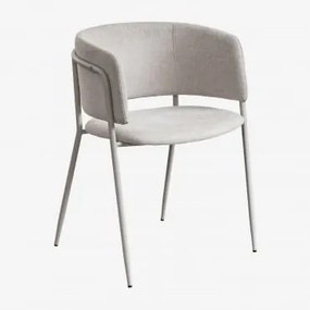 Confezione da 2 sedie da pranzo Nalon Tapioca Beige & Tessuto Bianco - Sklum