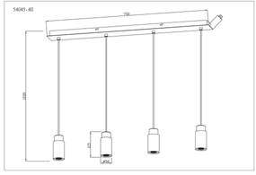 Globo 54045-4H - Lampadario a sospensione con filo MATTI 4xE27/40W/230V
