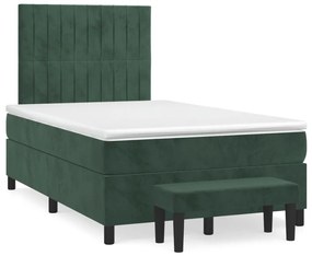 Giroletto A Molle Con Materasso Verde Scuro 120x190 Cm Velluto /
