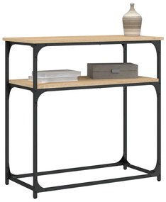 Tavolino consolle rovere sonoma 75x35,5x75cm legno multistrato