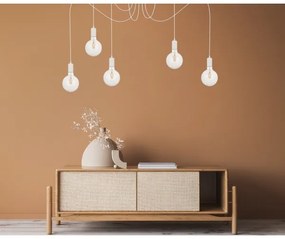 Lampadario a sospensione con filo MIROS 5xE27/60W/230V ragno bianco