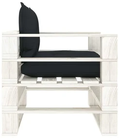 Poltrona da giardino pallet con cuscini antracite in legno