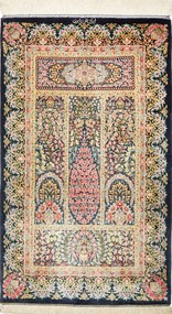 Ghom Tappeto persiano 60 x 100 Nero (Iran) Annodato A Mano