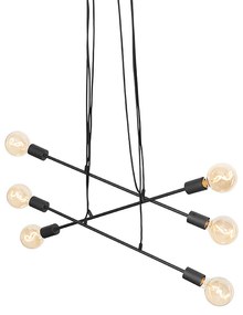 Lampada a sospensione moderna nera 80 cm 6 luci - Sydney
