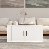 Tavolino da Salotto Bianco 80x50x36 cm in Legno Multistrato 816512