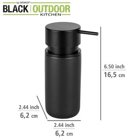 Dosatore di sapone in ceramica nera Black Outdoor Kitchen Silo - Wenko