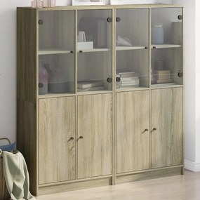 Libreria ante rovere sonoma 136x37x142 cm in legno multistrato