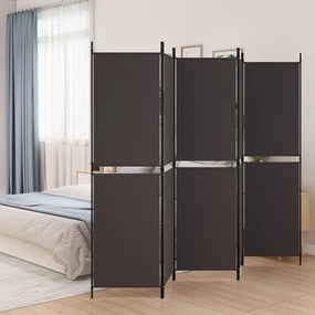 Divisorio A 5 Pannelli Marrone 250x180 Cm İn Tessuto /