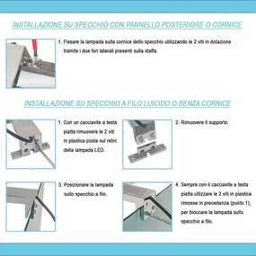 Applique LED per specchio 50 cm luce naturale e doppia installazione