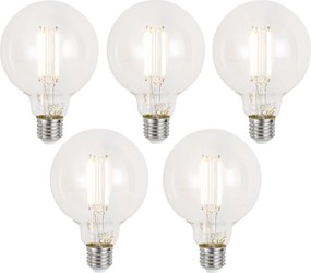 Set di 5 lampadine LED E27 dimmerabili Smart G95 trasparenti 7W 806 lm 2700-6500K Zigbee