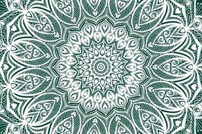 Carta da parati – Mandala dell'armonia su sfondo verde
