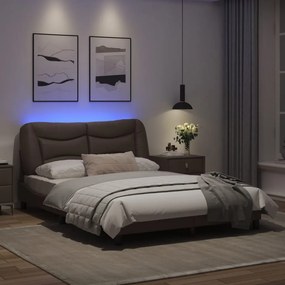 Giroletto con Luci LED Marrone 140x190 cm in Similpelle