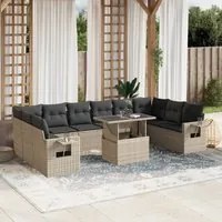 Set Divani da Giardino 11 pz con Cuscini in Polyrattan Grigio 3268152