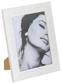 Cornice Portafoto Bianco Grigio Legno Cristallo 20 x 1 x 25 cm