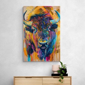 Quadro su tela – Bufalo con imitazione di pittura