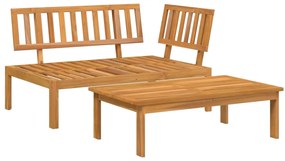 Set divani pallet da giardino 2pz in legno massello di acacia