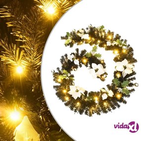vidaXL Ghirlanda Natalizia con Luci a LED 2,7 m in PVC Nera