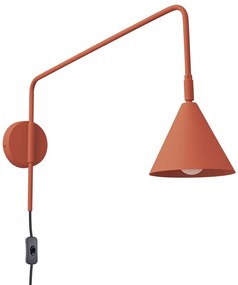 Lampada da parete color terracotta con alimentazione a corrente Zylo – Sollux