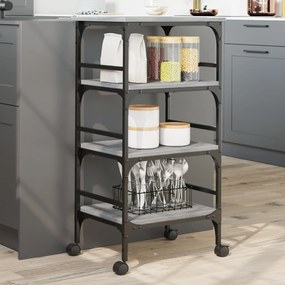Carrello Cucina Grigio Sonoma 45x35x89,5 Cm Legno Multistrato /