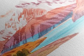 Stampa su tela – Paesaggio montano dipinto