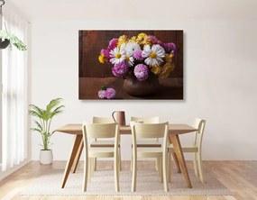 Quadro su tela – Natura morta con crisantemi autunnali