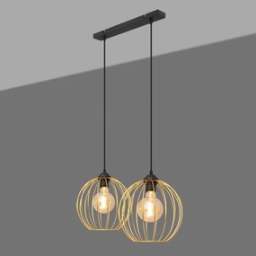 Lampadario a sospensione con filo MERCURE 2xE27/15W/230V oro/nero