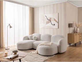 Divano angolare color crema (a U) con rivestimento in bouclé Orbit – Ropez