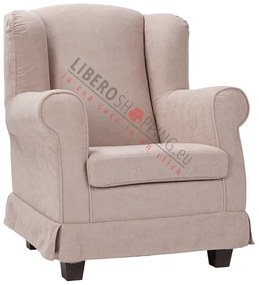 Poltrona imbottita BERGERE in tessuto sfoderabile Beige