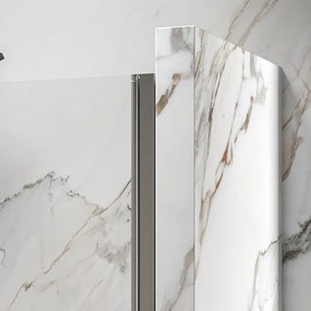 Kamalu - Box doccia in nicchia con doppio battente 65-70cm finitura cromo | KS2800 Saloon
