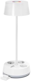 Aigostar-LED RGBW Lampada da tavolo dimmerabile con prese e USB LED/4,6W/230V bianca