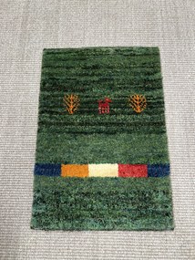 Gabbeh Tappeto 40 x 60 Verde (Iran) Annodato A Mano