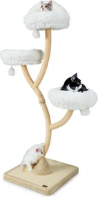 Costway Albero per gatti alto 178cm con telaio in metallo pali e tavoletta tiragraffi in sisal, Torre per gatti 2 Colori