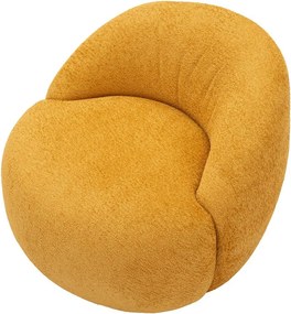 Poltrona color senape con rivestimento in bouclé Ginerva – Mauro Ferretti