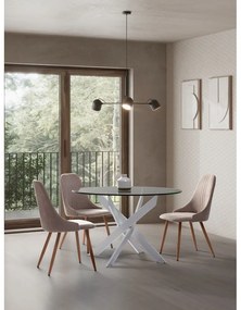 Tavolo da pranzo rotondo con piano in vetro 120x120 cm Ruth - Marckeric