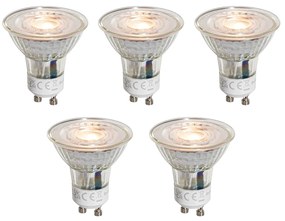 Set van 5 GU10 50mm LED lampen helder 3W 250 lm 2200K