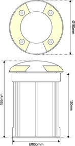 Faretto Carrabile Bidirezione GU10 IP67 - INOX con Doppio Pressacavo