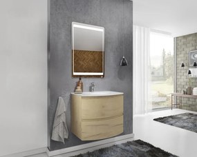 Mobile sottolavabo e lavabo Armonia rovere oro in mdf L 70 x H 56 x P 49 cm 1 vasca 2 cassetti