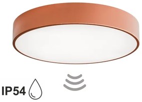 Plafoniera da bagno con sensore CLEO 4xE27/24W/230V Ø 50 cm IP54 in rame